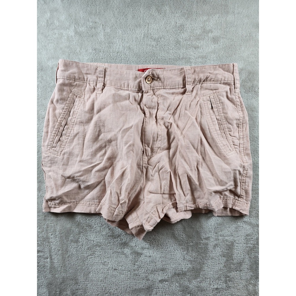 Guess Shorts Womens Medium Linen Blend Pink 2.5" Inseam